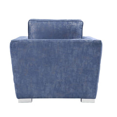 Emilia - Chair With Pillow - Two Tone Blue Fabric