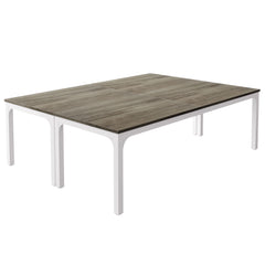 Extra Long 2 Person Computer Desk With, Collaborative Workstation For Home Office - White / Oak