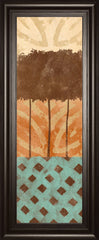 Tribal Trio Il By Alonzo Saunders - Framed Print Wall Art - Dark Brown