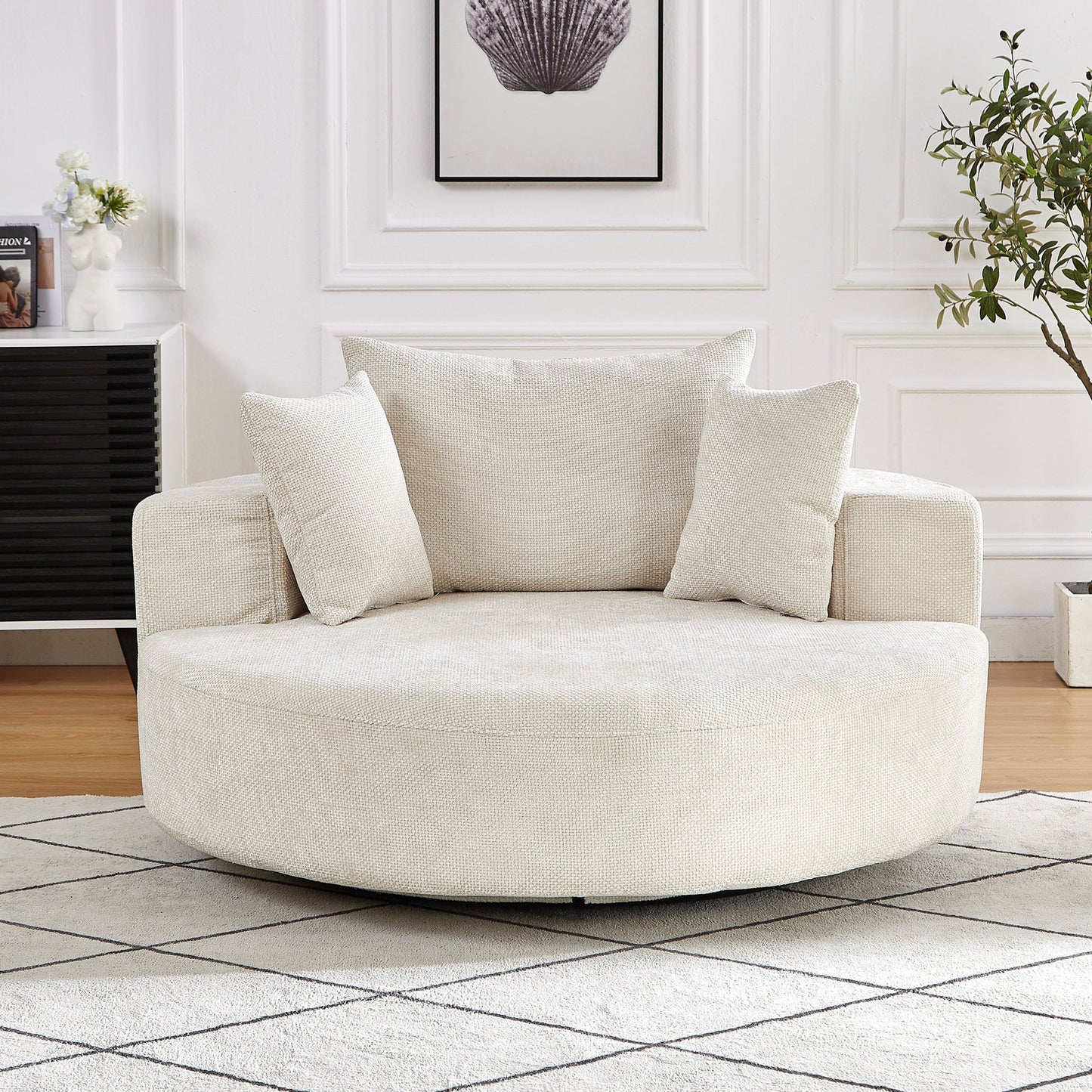 Swivel Chair With Rotating Base For Living Room