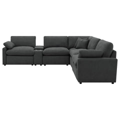 Modular Power Reclining With Lift Top Consoles, 7 Piece Configuration - Dark Gray