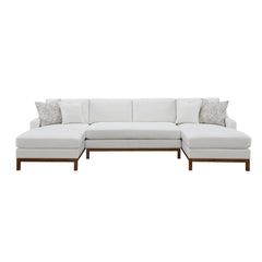 Valiant - Sectional Sofa - Ivory Chenille