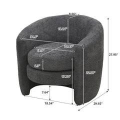 Affinity Modern Curved Back Upholstered Accent Chair With Soft Cozy Boucle Fabric - Dark Gray