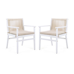 Outdoor Acacia Wood Patio Dining Armchair (Set of 2)
