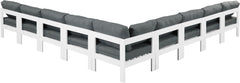 Nizuc - Outdoor Patio 9 Piece Modular Sectional With White Frame