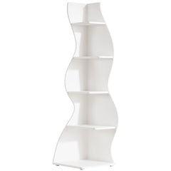 5 Tier Wavy Corner Bookshelf And Plant Stand For Living Room
