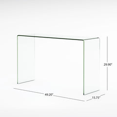 Cadyn - Tempered Glass Console Table Sleek Design - Clear
