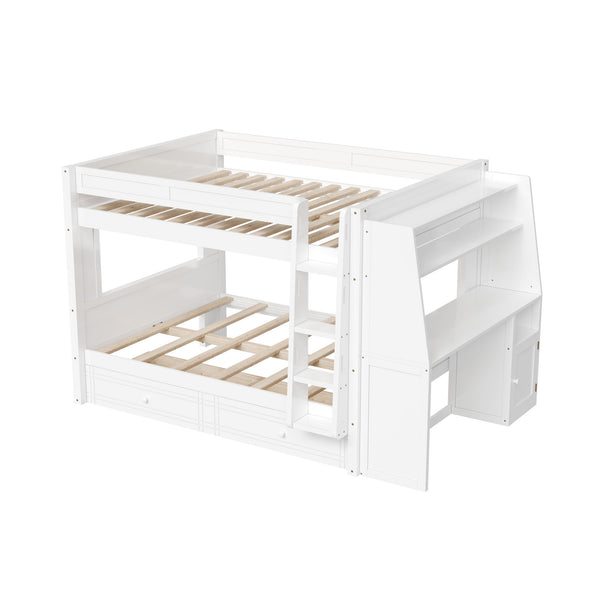 Multifunctional Bunk Bed With Desk, Bookshelves