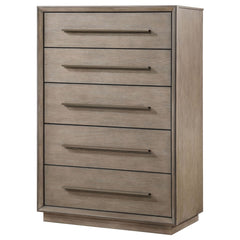 Prescott - 5 Drawer Bedroom Chest With Mitered Trim - Taupe