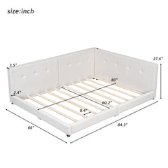 Modern Upholstered Platform Bed With USB Ports And LED Belt