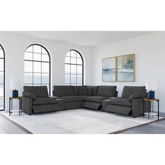 Modular Power Reclining With Lift Top Consoles, 7 Piece Configuration - Dark Gray
