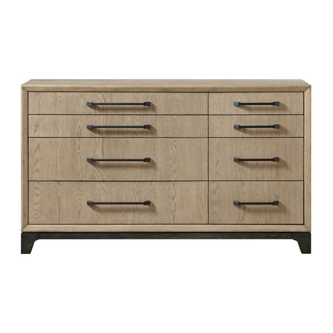 8 Drawer Dresser With Feet And Pulls - Brown