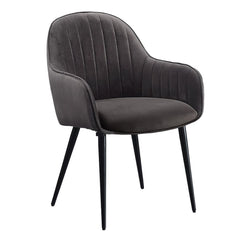 Caspian - Side Chair (Set of 2) - Dark Gray Fabric & Black