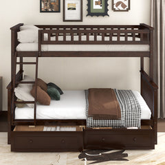 Bunk Bed With Drawers, Convertible Storage Bed