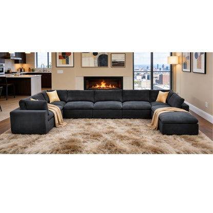 Custom Configuration Modular Sectional With Toss Pillows