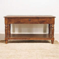 Turned Legs Drawer Table