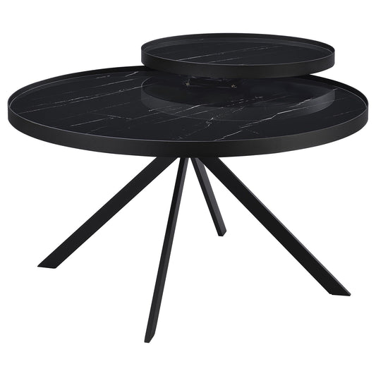 Shayne - Round Top Coffee Table With 2 Tier Design