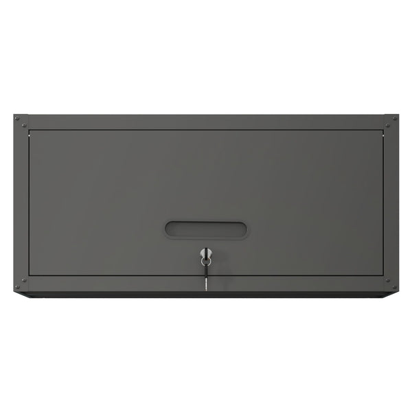 Heavy Duty, Metal Wall Mounted Tool Storage Cabinet Steel Metal Garage Storage Cabinet - Black / Gray