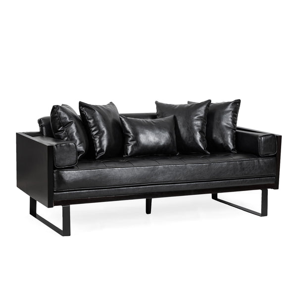 Contemporary Oversized Loveseat With Accent Pillow
