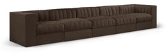 Rummi - Velvet Performance Fabric Upholstered 5 Piece Modular Sofa