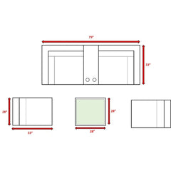 Wicker Seating Group Set With Table And Cushions