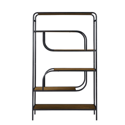 Geometric Bookcase / Display Rack - Black / Brown