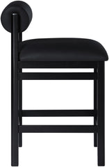 Roundhill - Faux Leather Counter Stool - Black Frame
