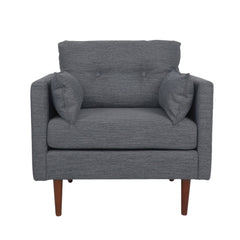 Enchantica - Upholstered Fabric Club Chair With Button Tufted And 2 Accent Pillows