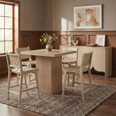 Entwine - Vegan Leather Upholstered Counter Stool - Painted Natural