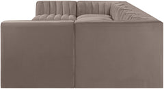 Rummi - Velvet Performance Fabric Upholstered 8 Piece Modular Sectional (With 2 Corner Chairs)