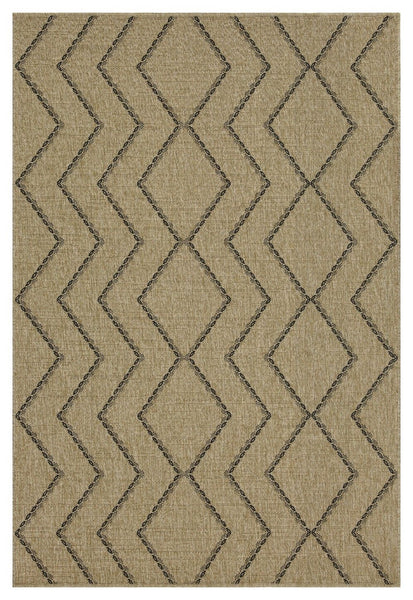 Earth - 5'3" X 7'3" Indoor, Outdoor Area Rug - Black, Natural