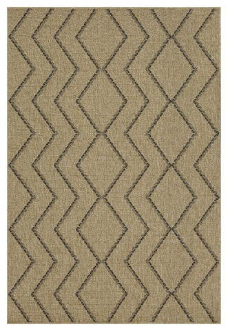 Earth - 5'3" X 7'3" Indoor, Outdoor Area Rug - Black, Natural