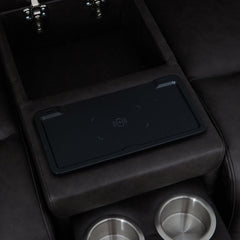 Wendell - Power Motion Loveseat With Console, Wireless Charger, Storage, USB & LED - Dark Gray