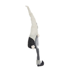 Sitting Gnome With Ghost Hat, For Halloween Decor - Black White