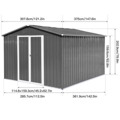 G10Ftx12Ft arden Sheds Outdoor Storage Sheds - Gray