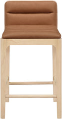 Ellis - Vegan Leather Upholstered Counter Stool (Set of 2) - Natural Base