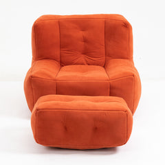 Modern Indoor Fluffy Bean Bag Chair With Memory Foam And Ottoman, Super Soft
