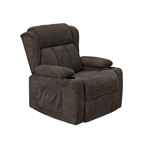 Lusio - Power Motion Recliner With Lift & Cup Holder - Brown