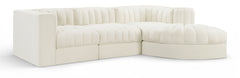 Rummi - Velvet Performance Fabric Upholstered 4 Piece Modular Sectional, With Reverse Corner Chair