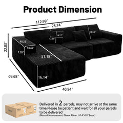Modern Cloud Sectional Sofa With L-Shape Chaise