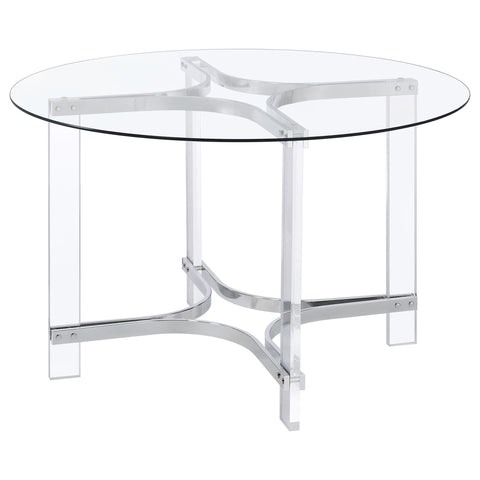 Uptown - 5 Piece Round Dining Set - Chrome