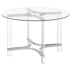 Uptown - 5 Piece Round Dining Set - Chrome