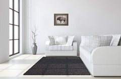 Wildness II-timber By Sandra Jacobs - Framed Bison Print Wall Art - Dark Brown