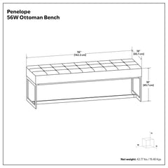 Penelope - Ottoman Bench With Genuine Leather Upholstery - Brown