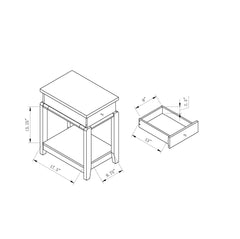 Chair Side End Table With One Drawer And Bottom Shelf