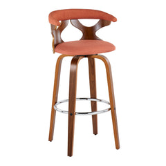 Gardenia - Mid Century Modern Fixed Height Barstool With Swivel With Round Footrest (Set of 2)