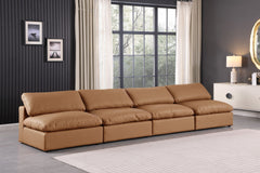 Comfy - Faux Leather Modular Armless Sofa 4 Seats