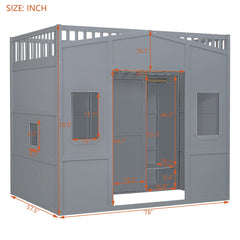 Loft Stylish Bed With Ladder And Wardrobe