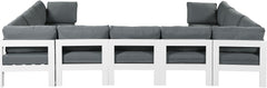 Nizuc - Outdoor Patio 9 Piece Modular Sectional With White Frame