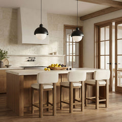 Paloma - Faux Leather Upholstered Counter Stool (Set of 2) - Brown Frame